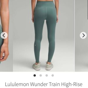 Lululemon Wunder Train Leggings 25” Size 6 Medium Green
